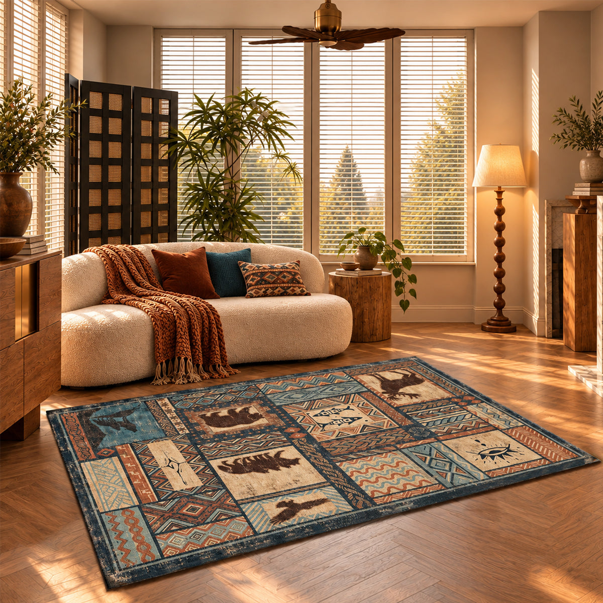 Hale Navy Rust Tan Rug