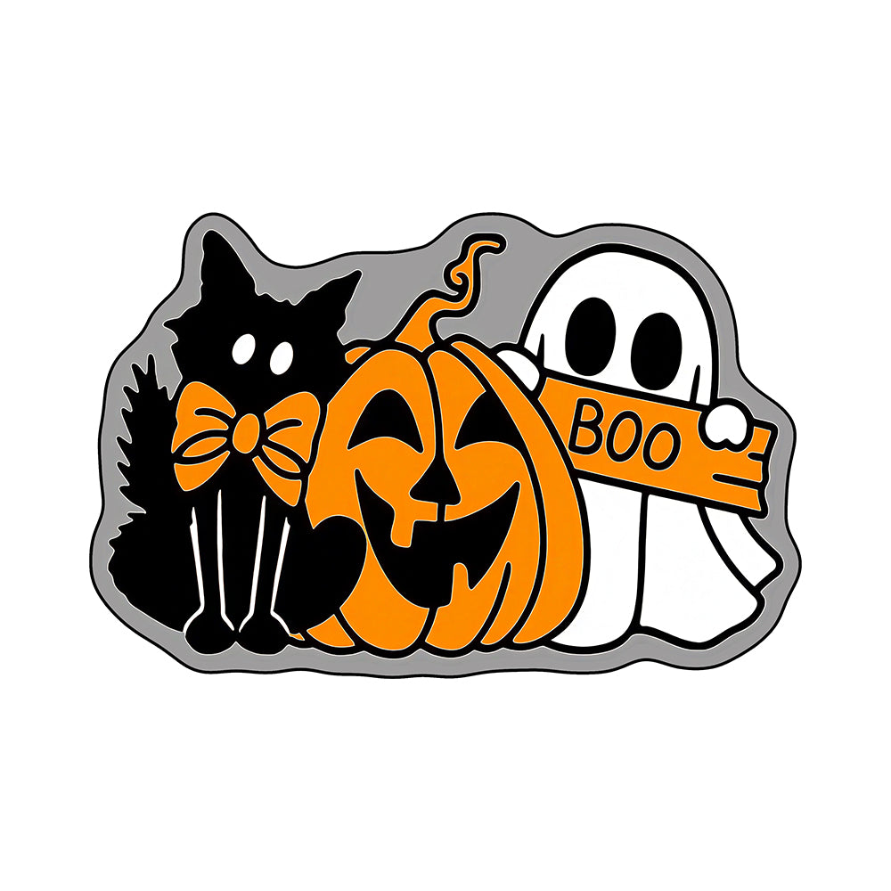Halloween Cat Pumpkin Ghost Rug