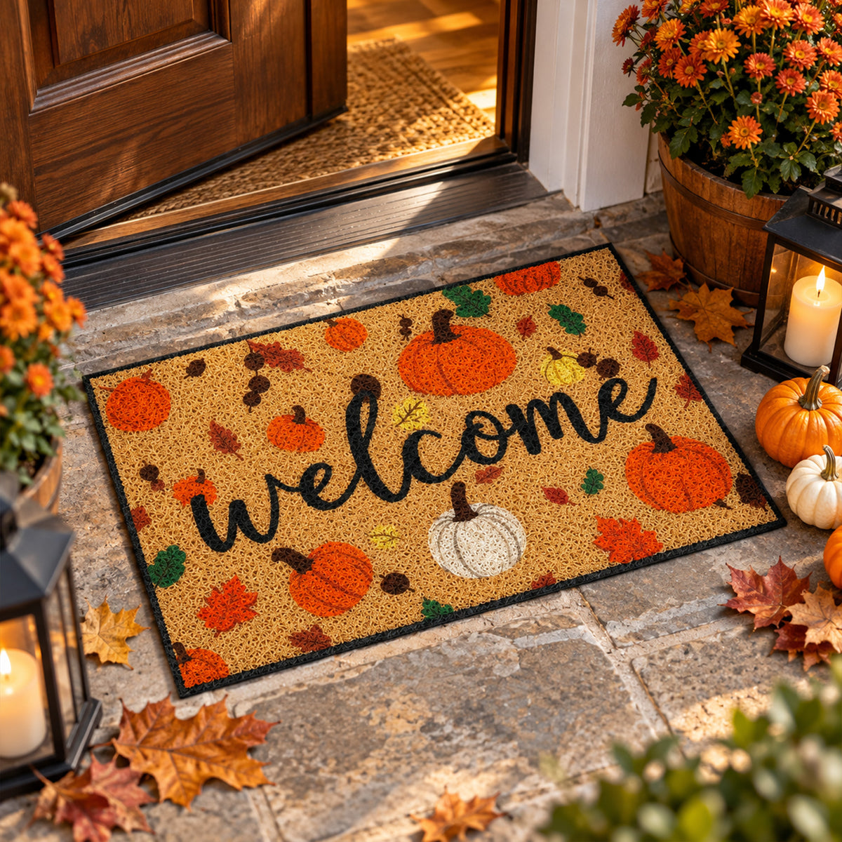 Halloween Pumpkin Coil Entrance Mat