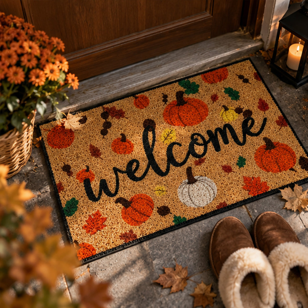 Halloween Pumpkin Coil Entrance Mat