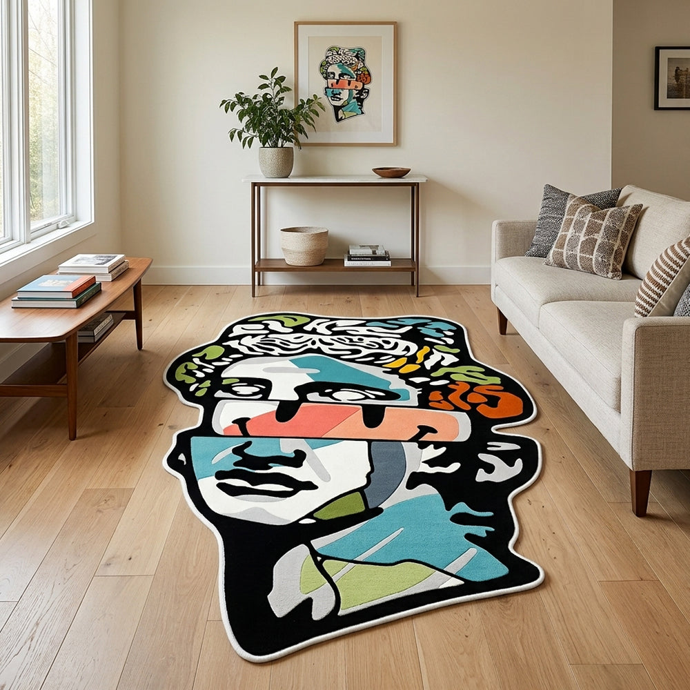 Hana Multi Pop Art Sculpture Head Rug