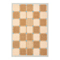 Hearth Cream Apricot Textured Check Rug