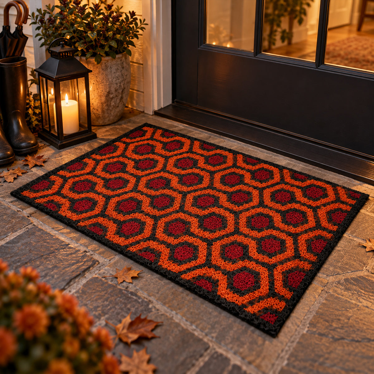 Hexagon Geometric Coil Entrance Mat