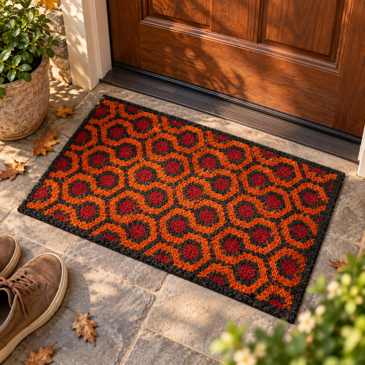 Hexagon Geometric Coil Entrance Mat