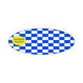 Huda Royal Blue White Checkerboard Oval Rug