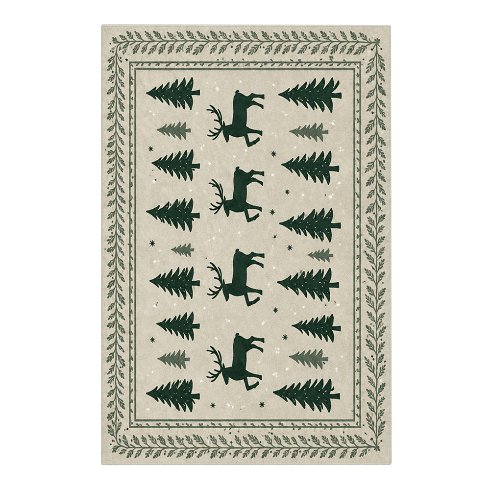 Iris Ivory & Forest Green Rug