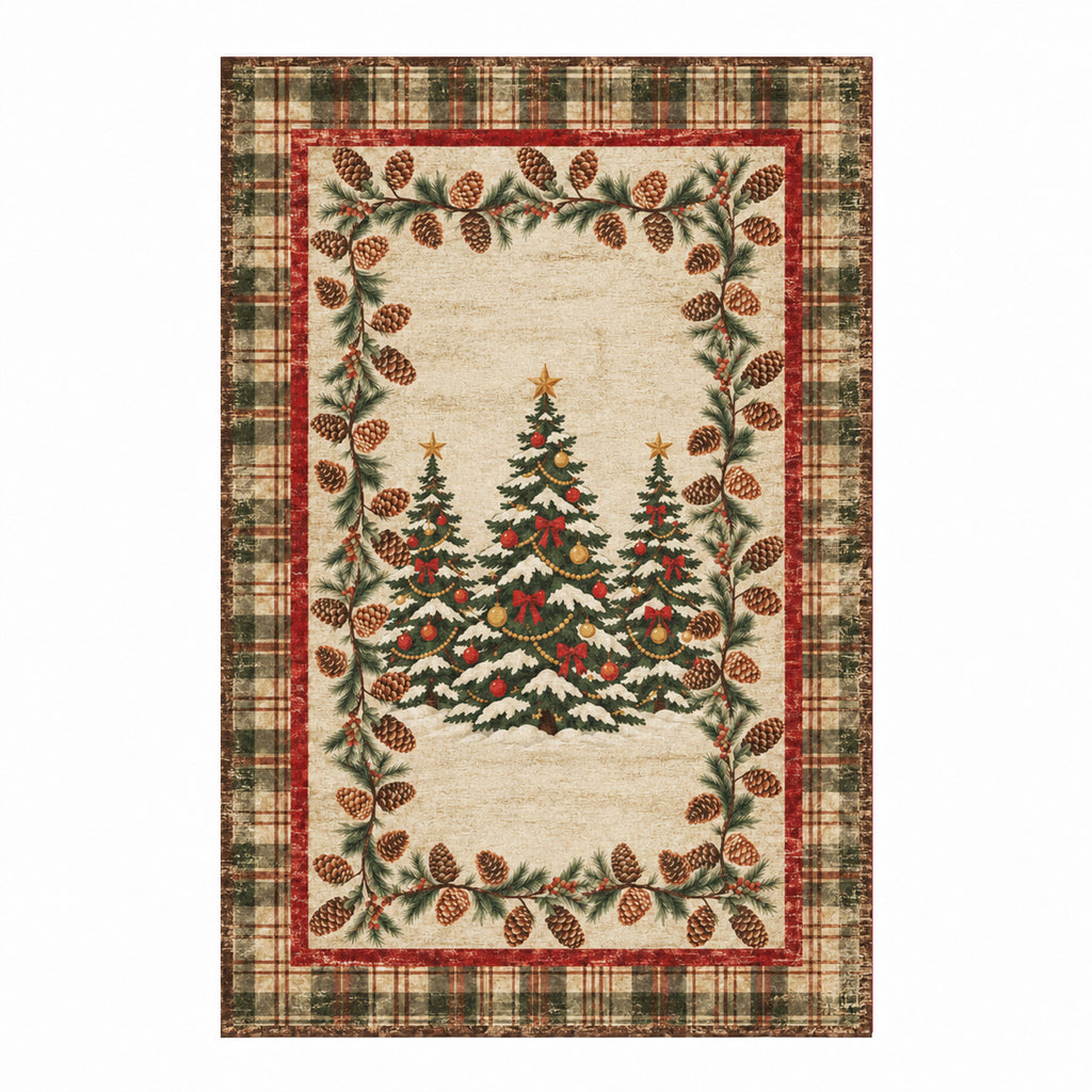 Jesse Cream Red Plaid Rug