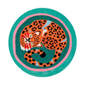Joren Teal Green Tangerine Round Rug