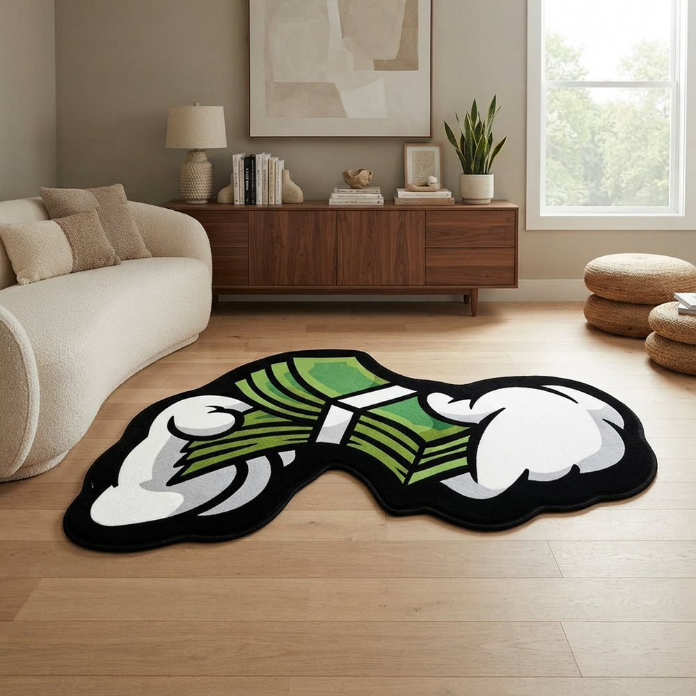 Kael Green Cash Bundle Cartoon Hands Rug