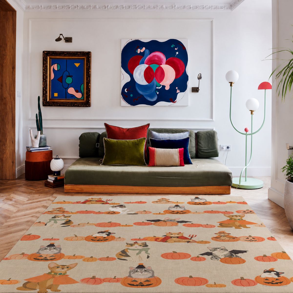 Kaelara Oatmeal Orange Multicolor Rug