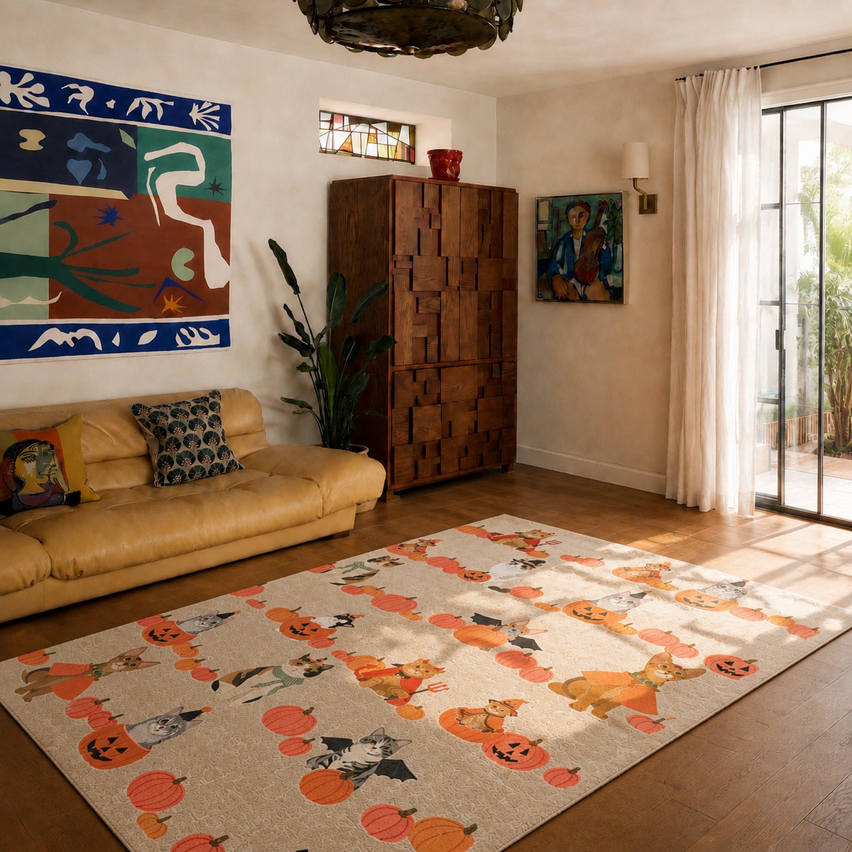 Kaelara Oatmeal Orange Multicolor Rug