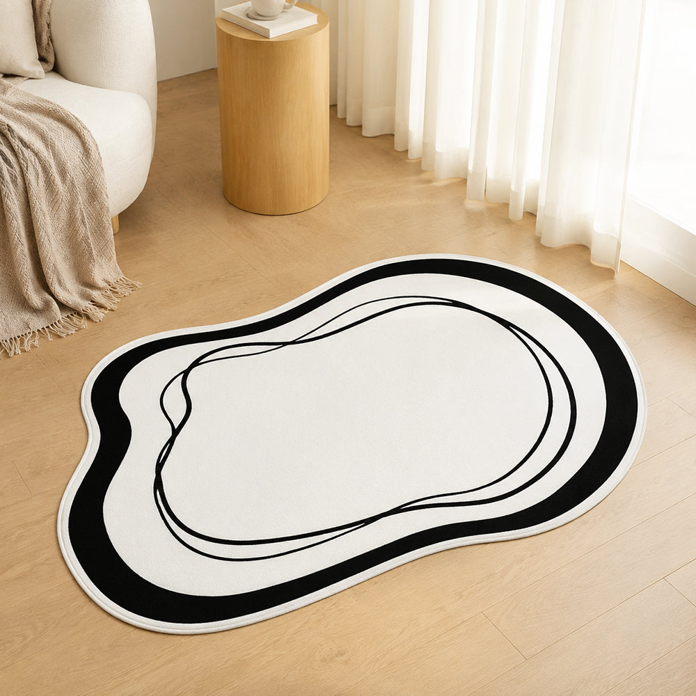 Kage Double-Line Thick Black Border Cloud Rug
