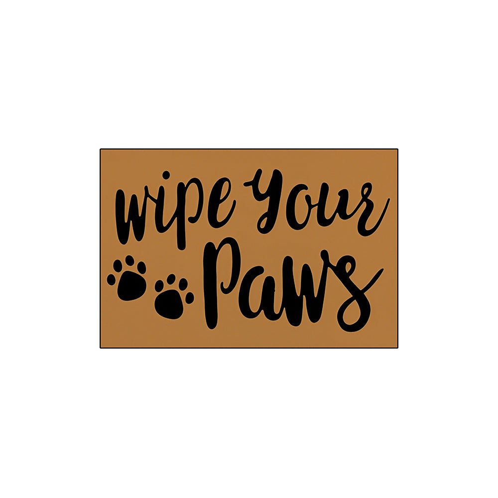 Khaki Two Small Paw Print Coil Entrance Mat