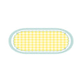 Kinsey Yellow White Gingham Double Scalloped Rug