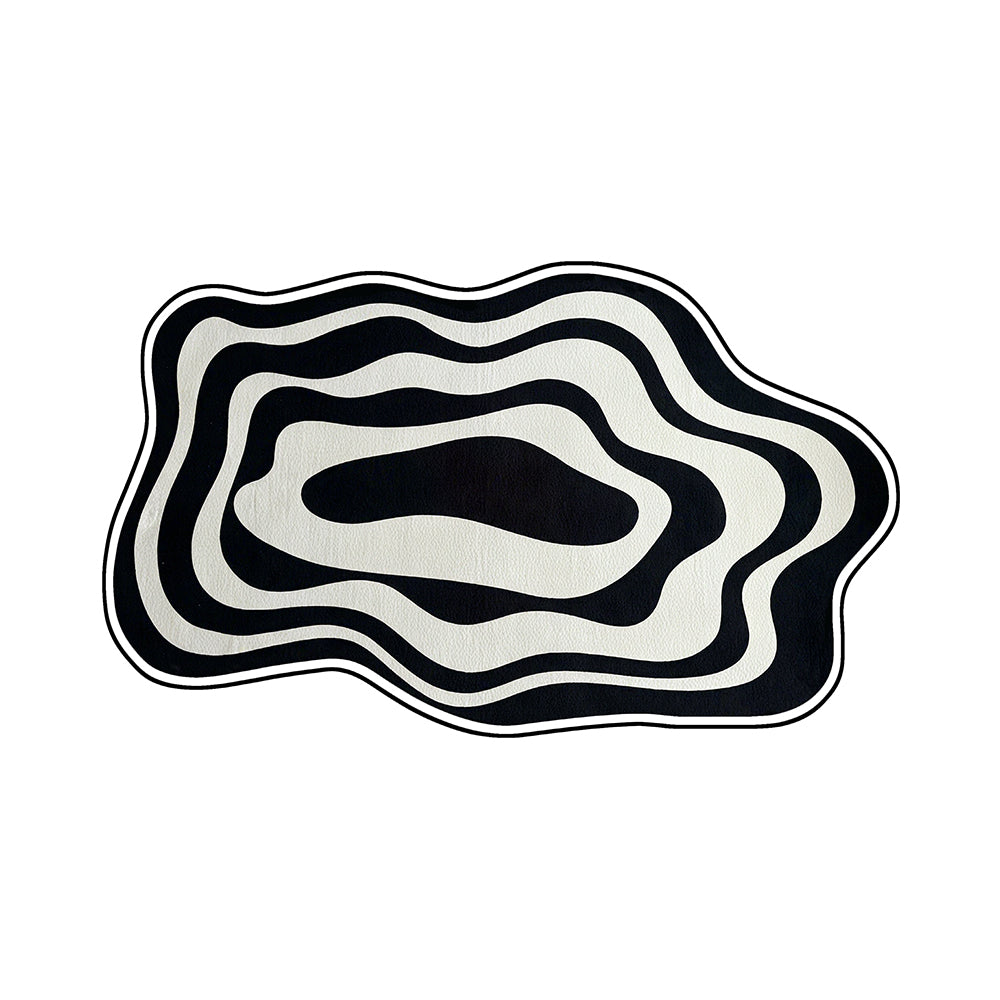 Kuroda Black White Multi Concentric Agate Cloud Rug