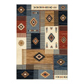 Kyran Cream Rust Slate Charcoal Patchwork Rug