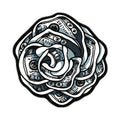 Monochrome Grey Banknote Rose Rug