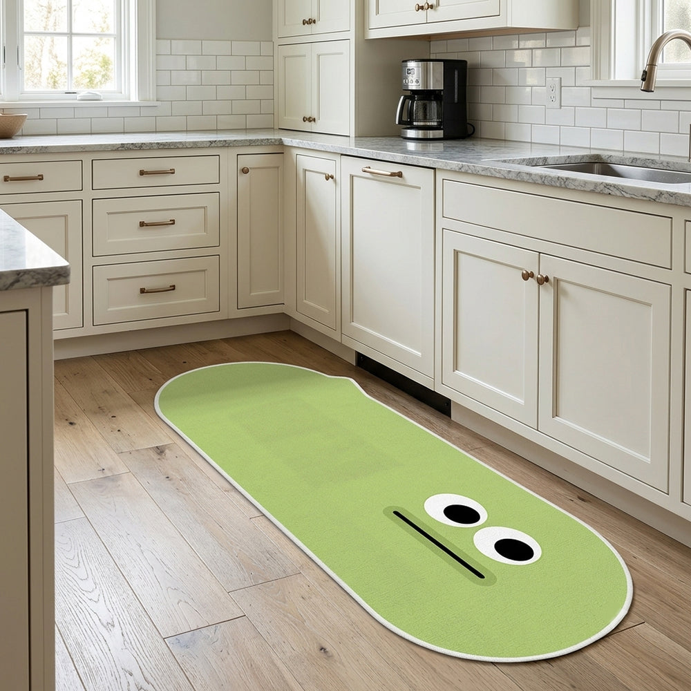 Lamis Pale Lime Green Pure White Rug