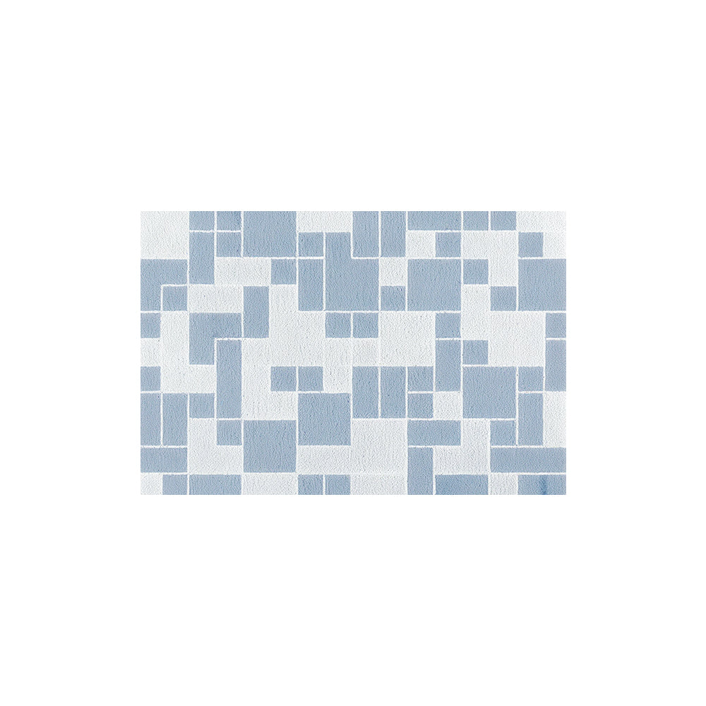 Light Blue Irregular Mosaic Coil Bath Mat