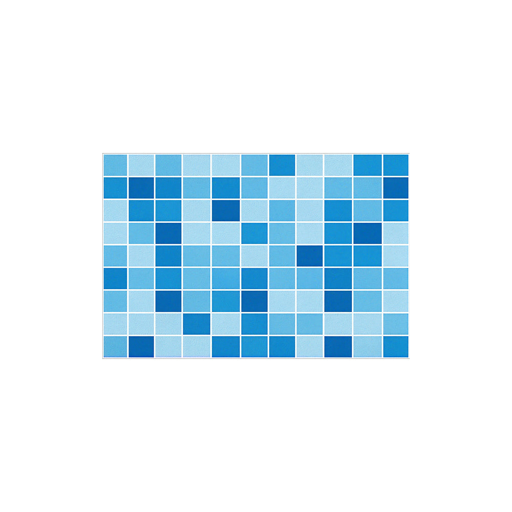 Light Dark Blue Square Mosaic Coil Bath Mat