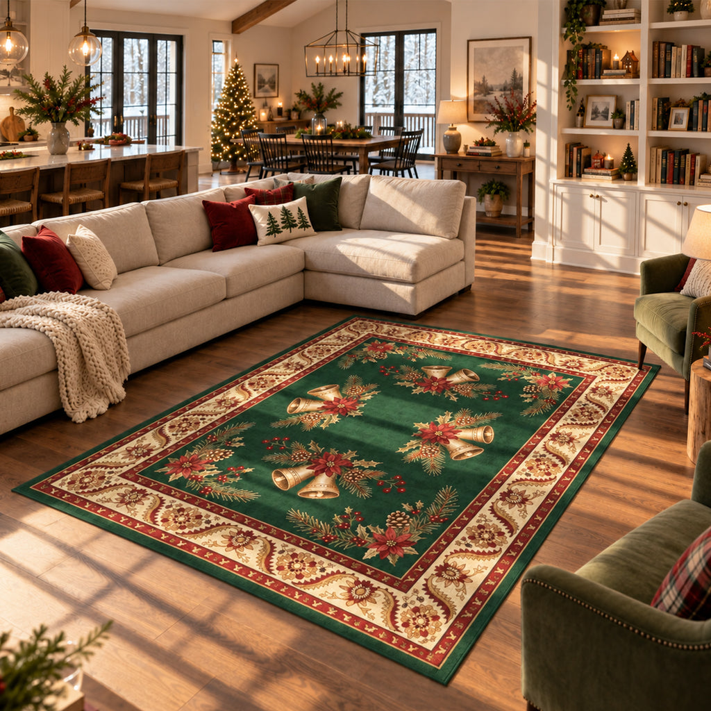 Lila Green Red Bell Rug