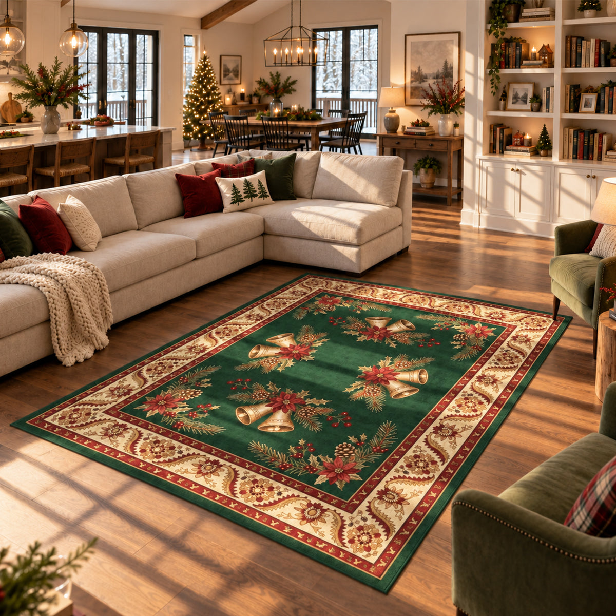 Lila Green Red Bell Rug