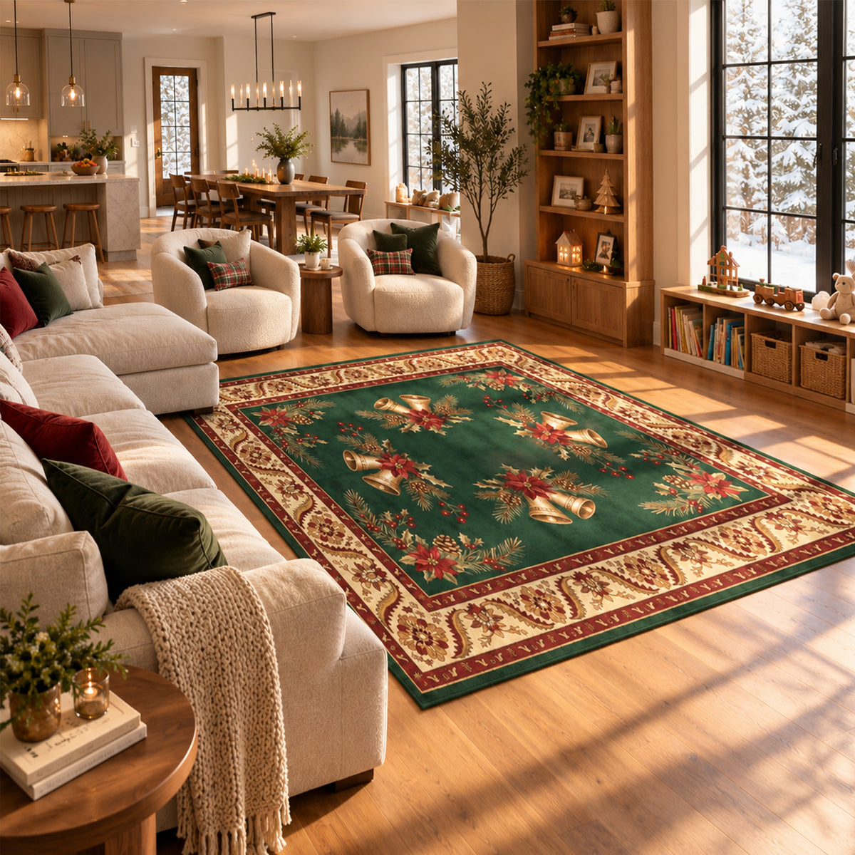 Lila Green Red Bell Rug