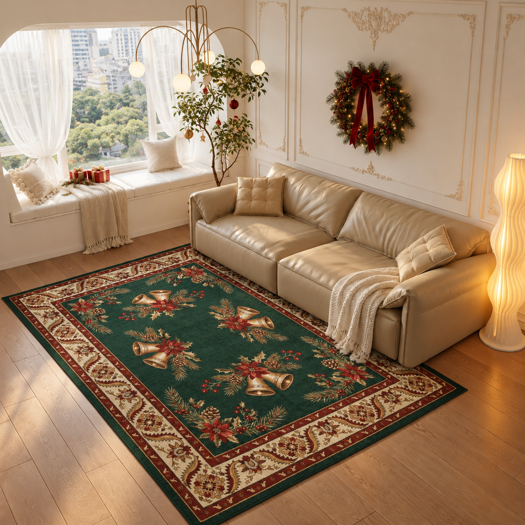 Lila Green Red Bell Rug