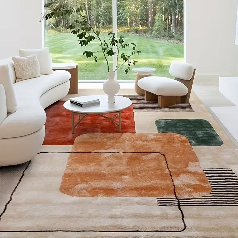 Lioran Oat Cream Rust Sage Black Abstract Rug