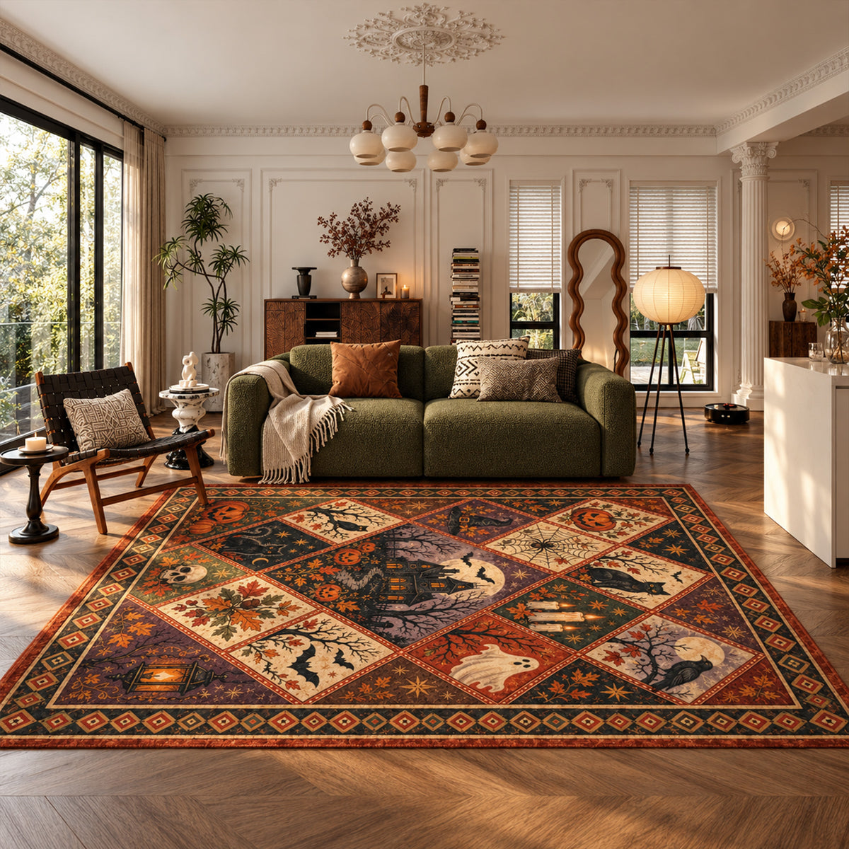 Lorraine Rust Orange Patchwork Rug