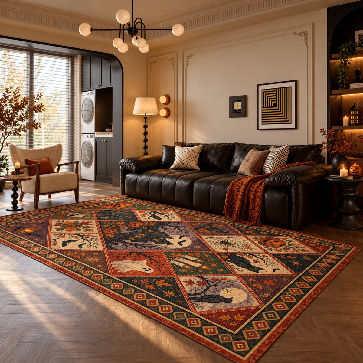 Lorraine Rust Orange Patchwork Rug