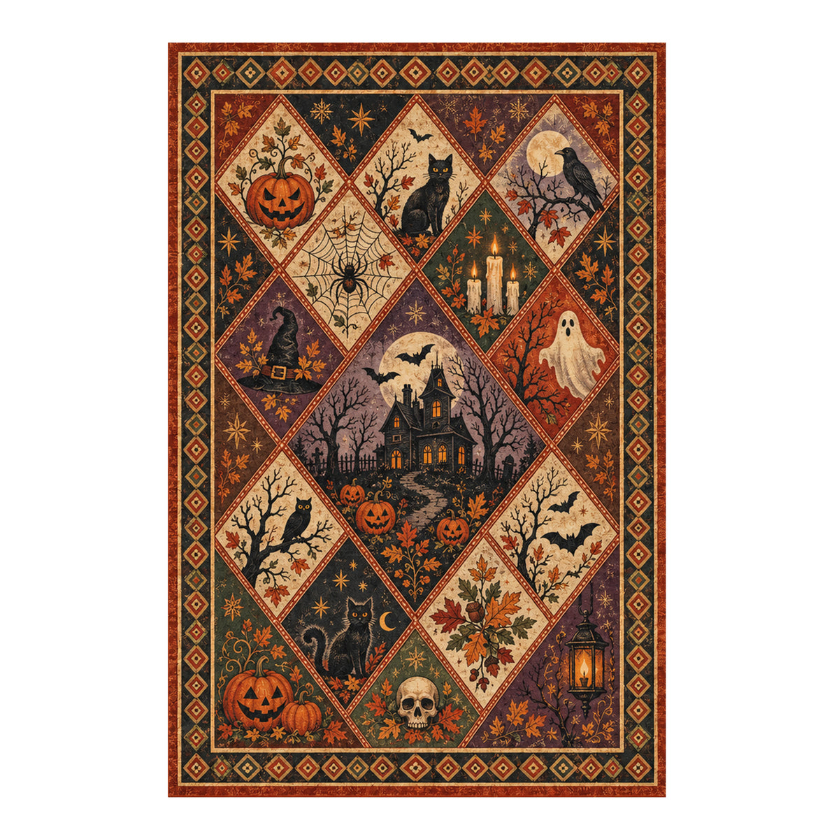 Lorraine Rust Orange Patchwork Rug