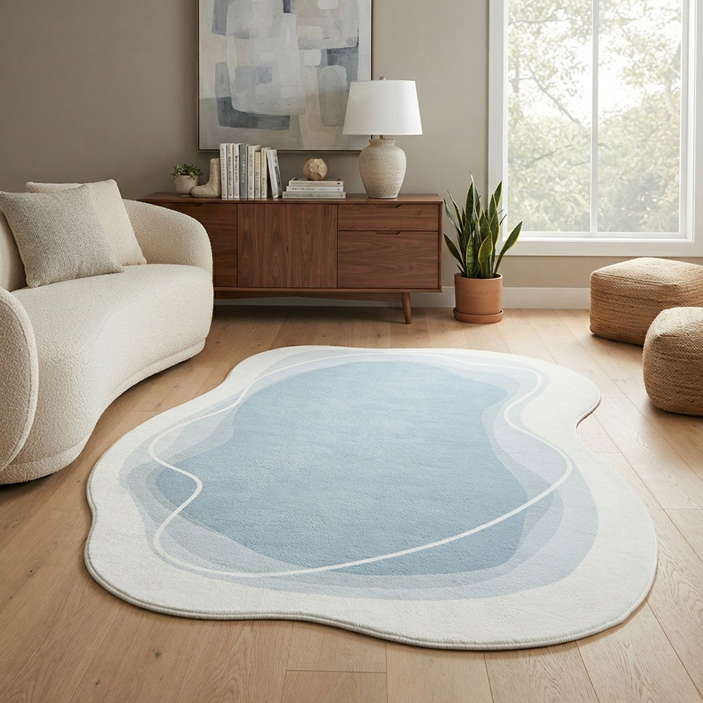 Lumi Gradient Light Blue Multi-Layer Cloud Rug