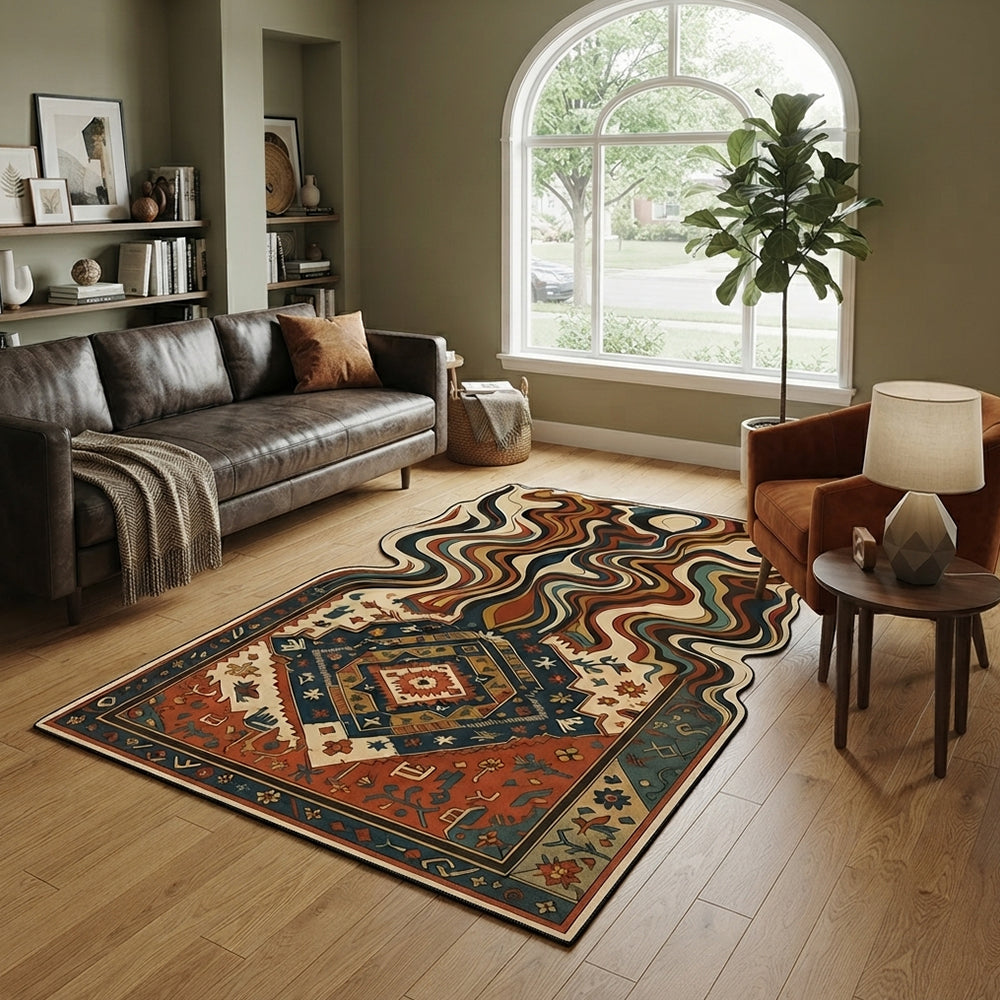 Maren Multi Ethnic Geometric Swirl Rug