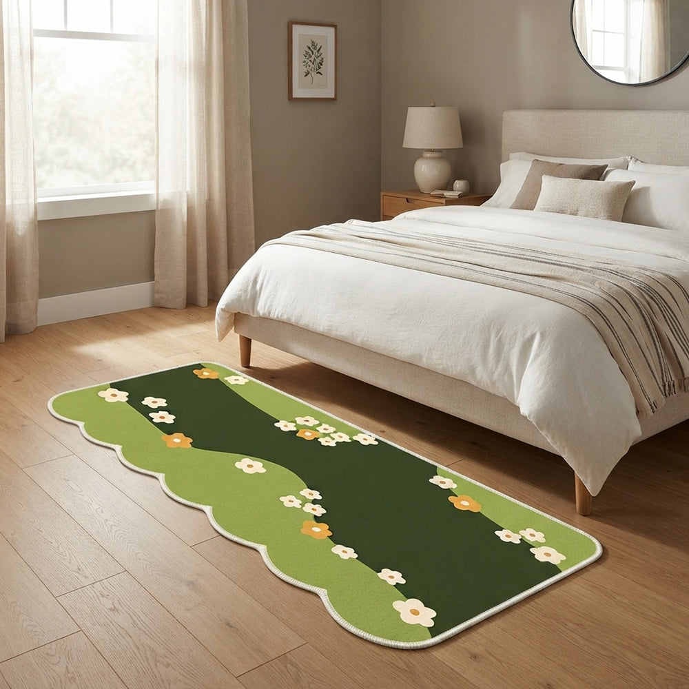 Marlow Sage Olive Green Wildflower Rug