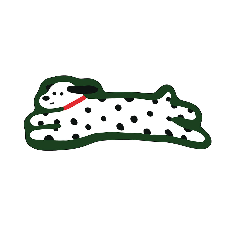 Maryam Pure White Dark Green Dog Rug