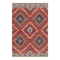 Maya Rust Red Navy Blue Rug