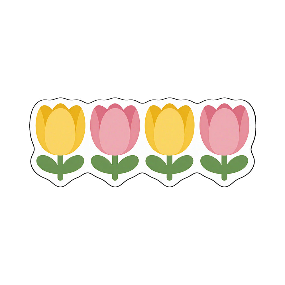 Maysa Yellow Blush Pink Green Tulip Rug