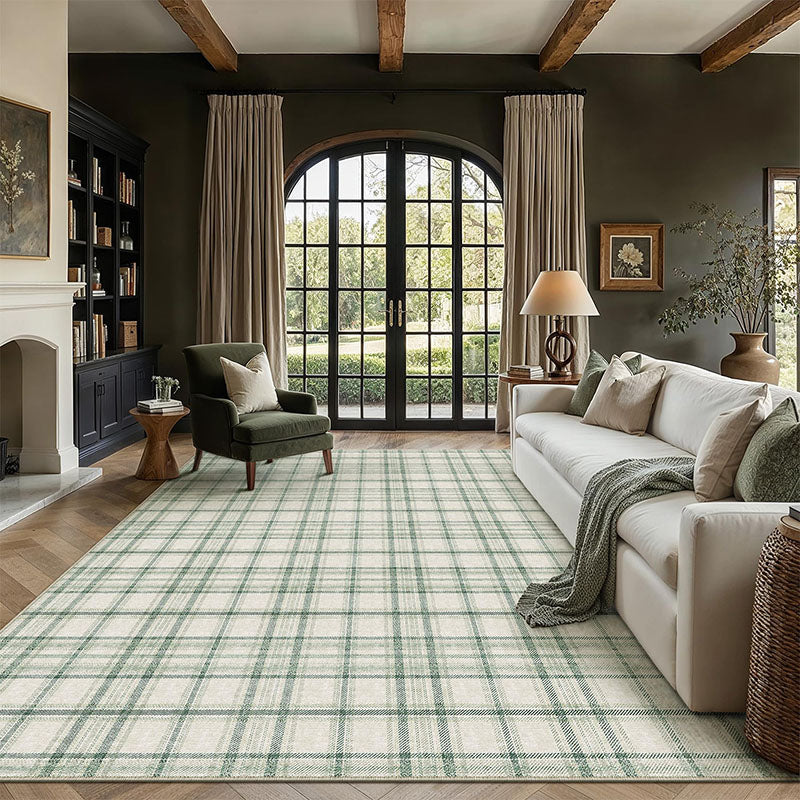 Mhalyn Soft Ivory Neutral Subtle Green Rug