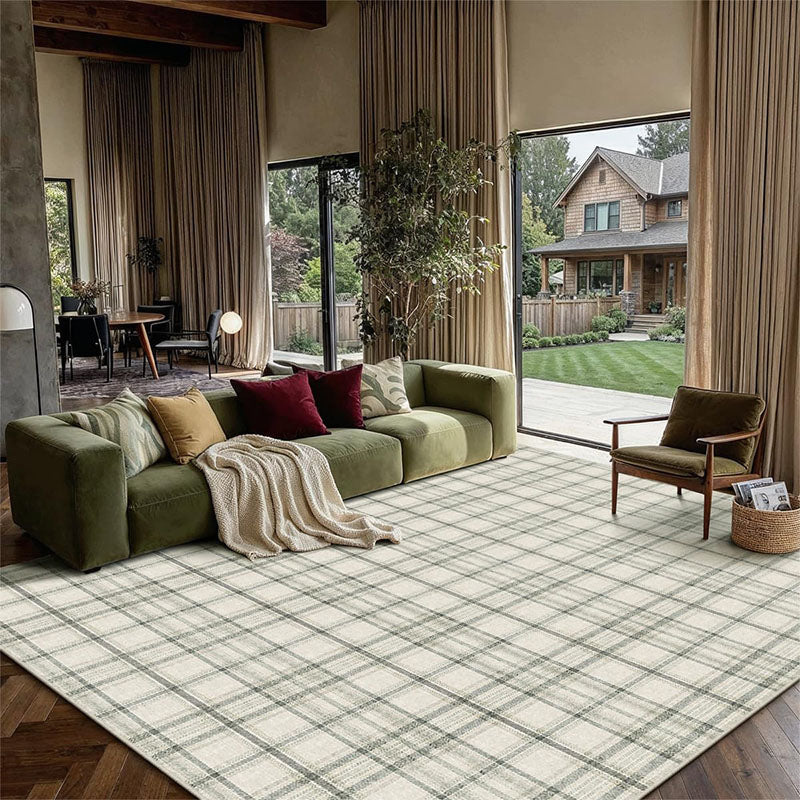 Mhalyn Soft Ivory Neutral Subtle Green Rug