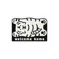 Minimal Black Cartoon Tiger Coil Entrance Mat