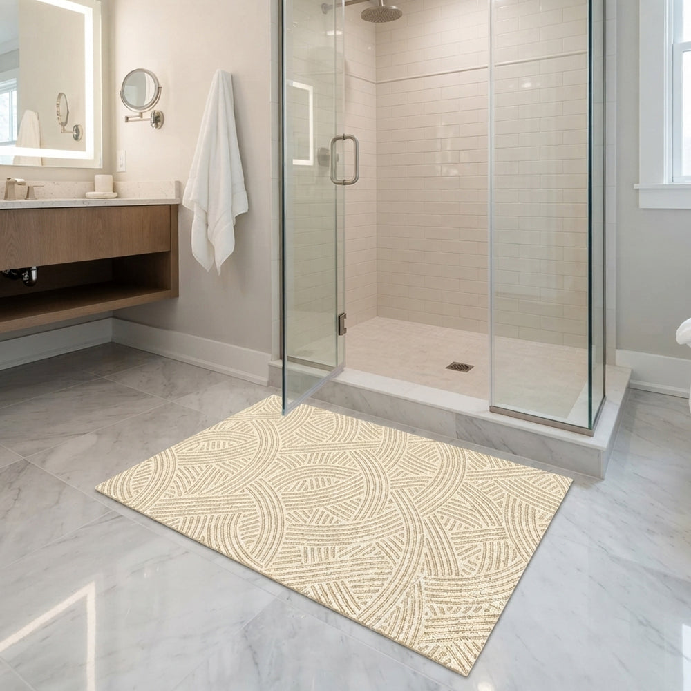 Minimal Boho Woven Textured Coil Bath Mat