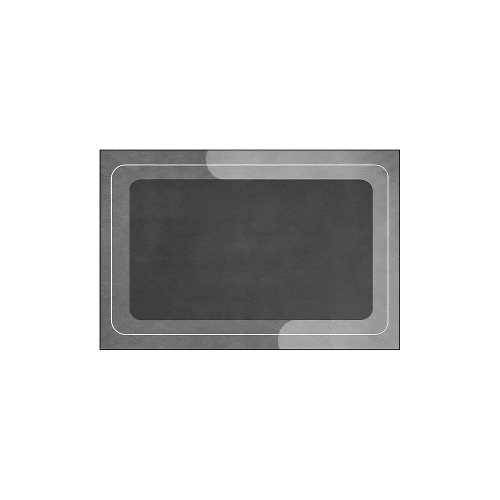 Minimal Gradient Gray Double Frame Diatomite Bath Mat