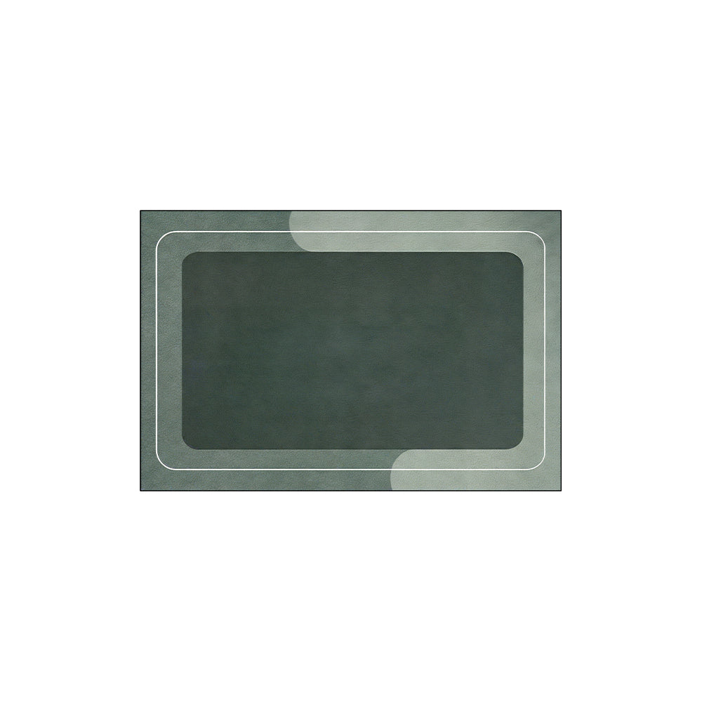 Minimal Gradient Green Double Frame Diatomite Bath Mat