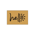 Minimal Hello Hand Script Coil Entrance Mat