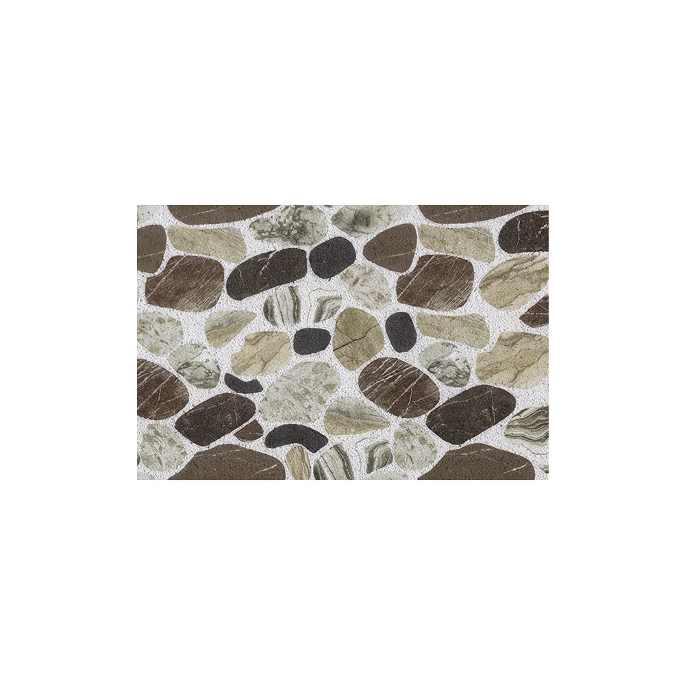 Multi Brown River Pebble Stone Coil Bath Mat