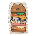 Muna Warm Beige Multi Cartoon Bear Burger Rug