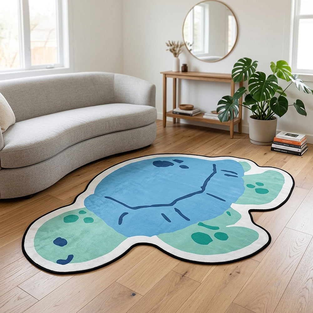 Nada Sky Blue Mint Green Sea Turtle Rug