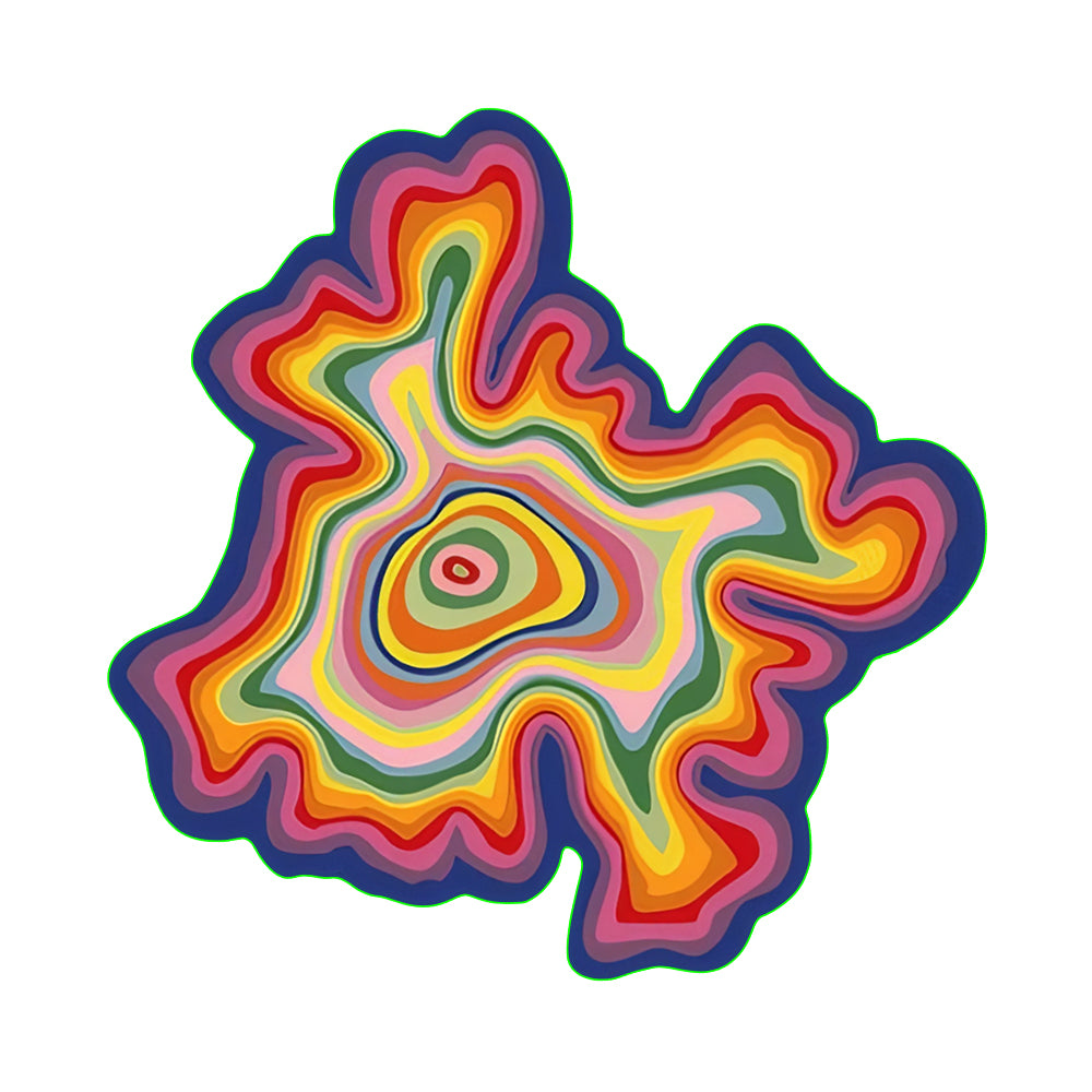 Nadia Multi Rainbow Swirl Psychedelic Blob Rug
