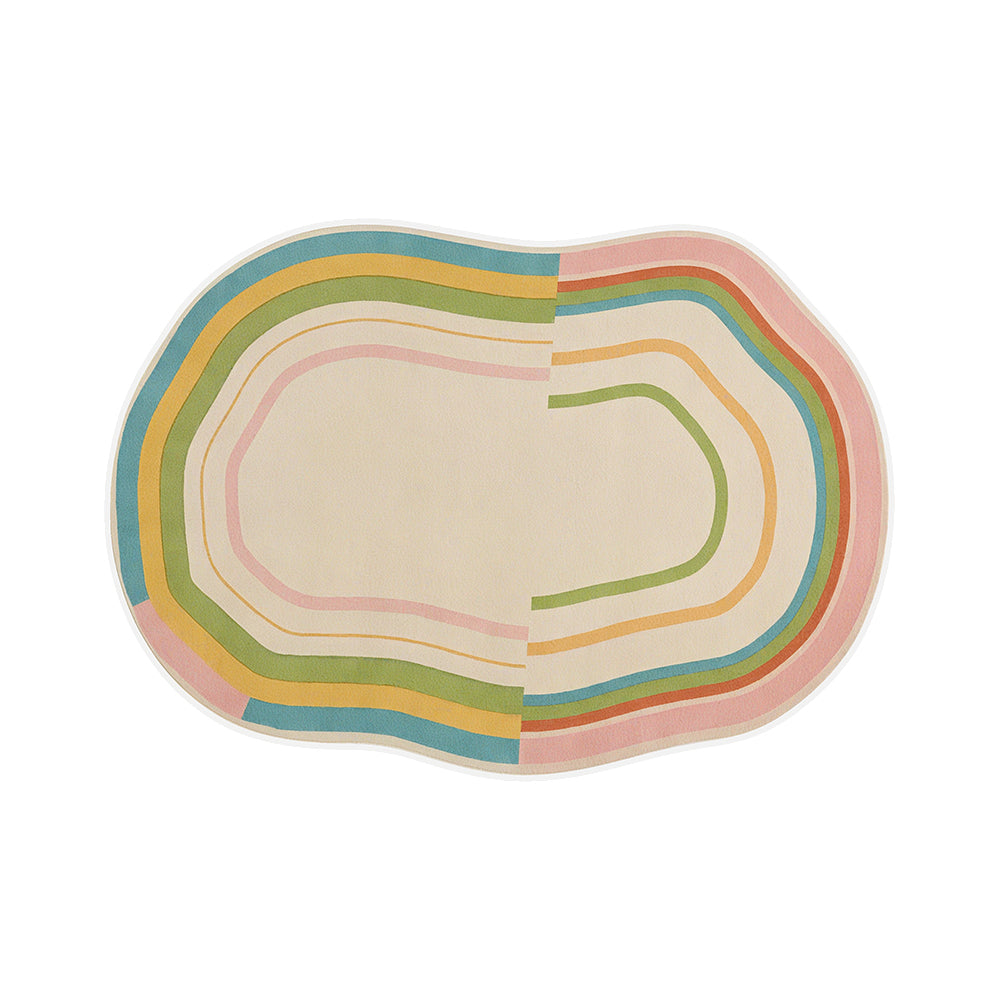 Nagi Pastel Split Rainbow Concentric Rug